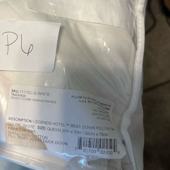 New The Company Store Legends Hotel Best Down Queen Pillow 75% Down Firm Density - Picture 12 of 14